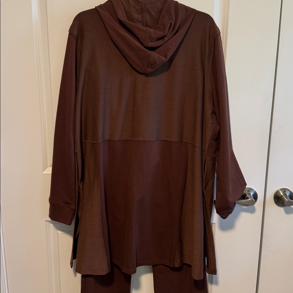 LOGO by Lori Goldstein matching mocha zip front hoodie & pants. Never worn. - Picture 7 of 12